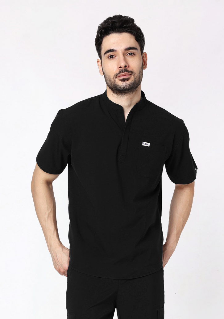ecoflex Men's Joggers 4-Pocket (Black) Scrub Top