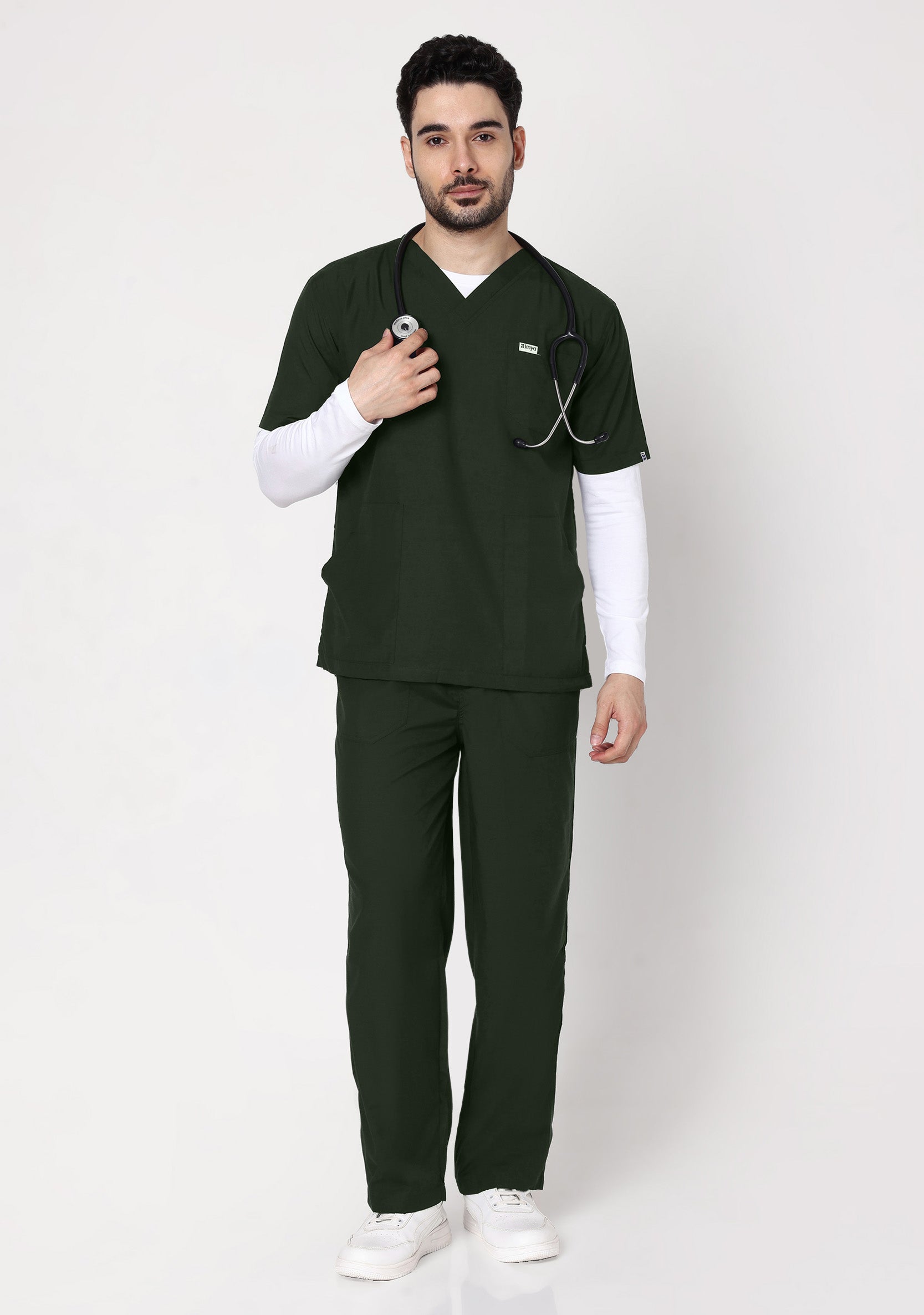 Classic Men's V-Neck (Military Green) Scrub