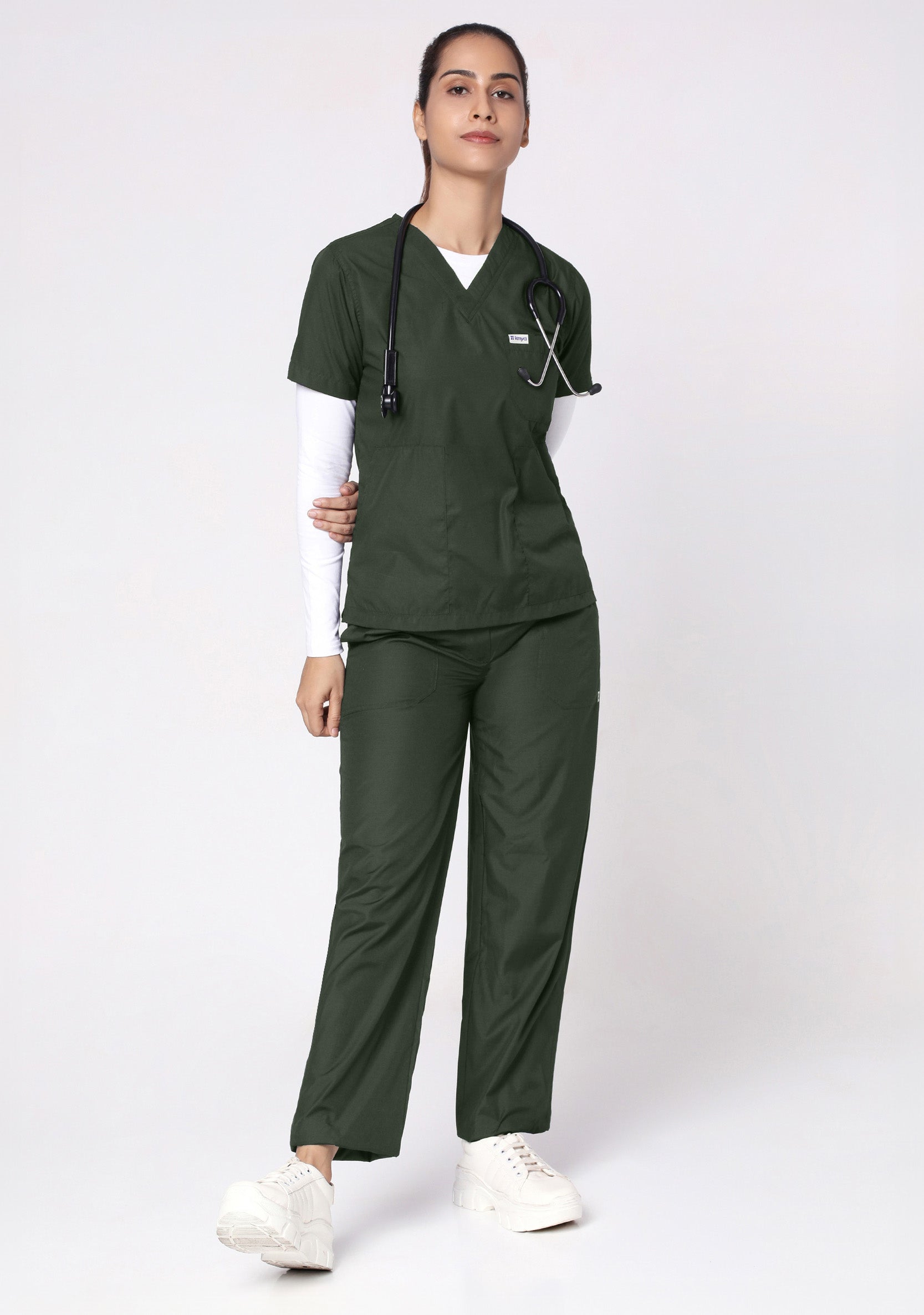 Classic Women's V-Neck (Military Green) Scrub