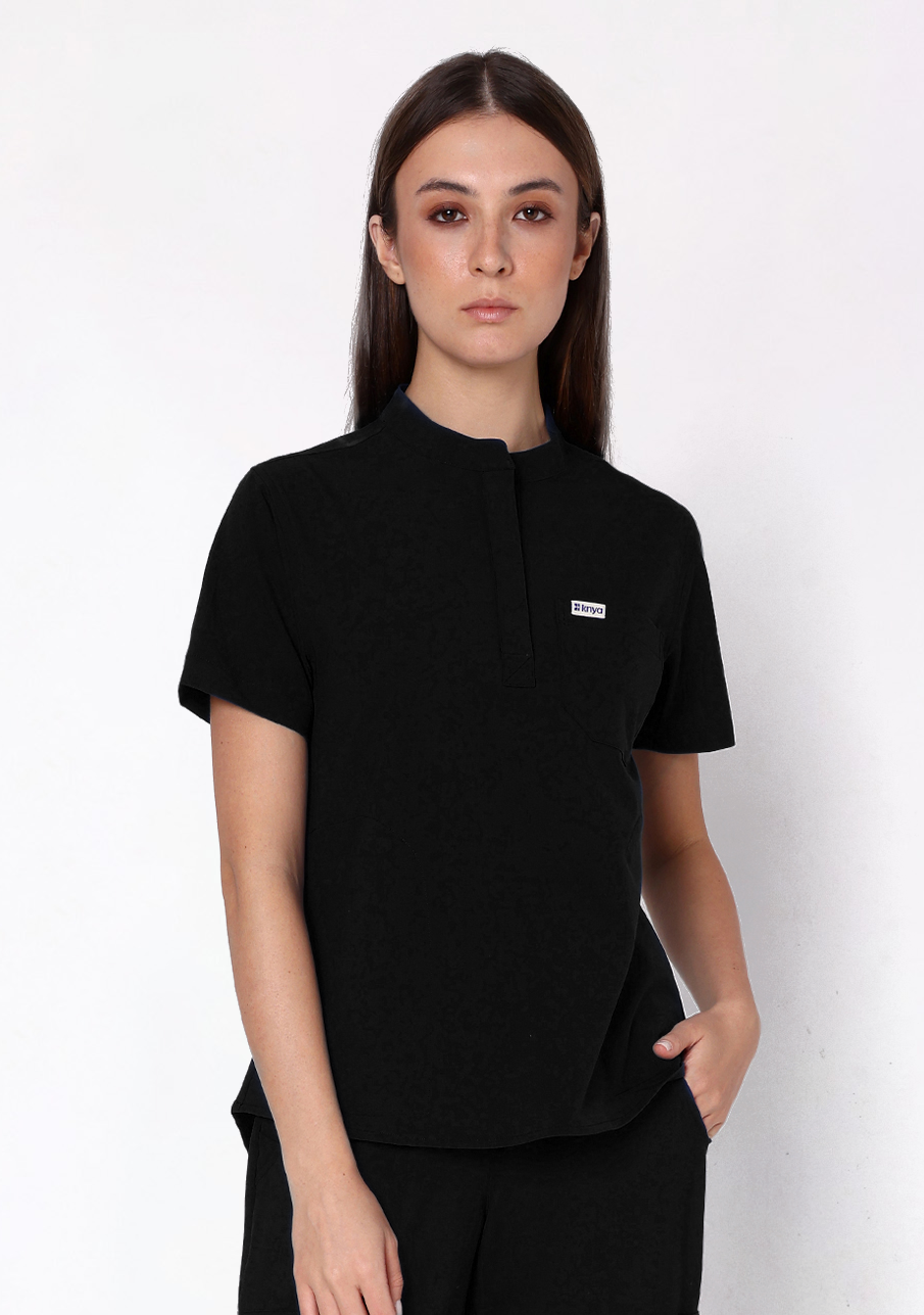 ecoflex Women's Joggers 4-Pocket (Black) Scrub Top