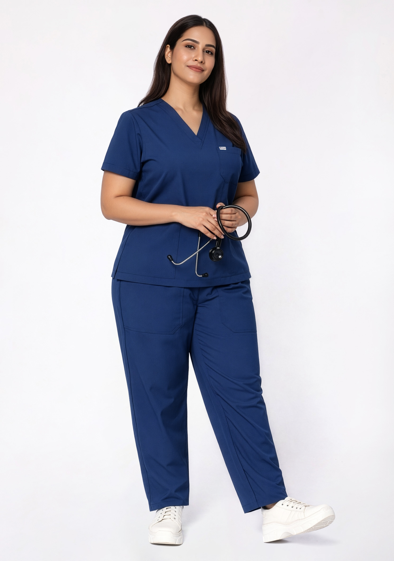 ecoflex™ Women's V-Neck (Navy) Plus Size Scrub