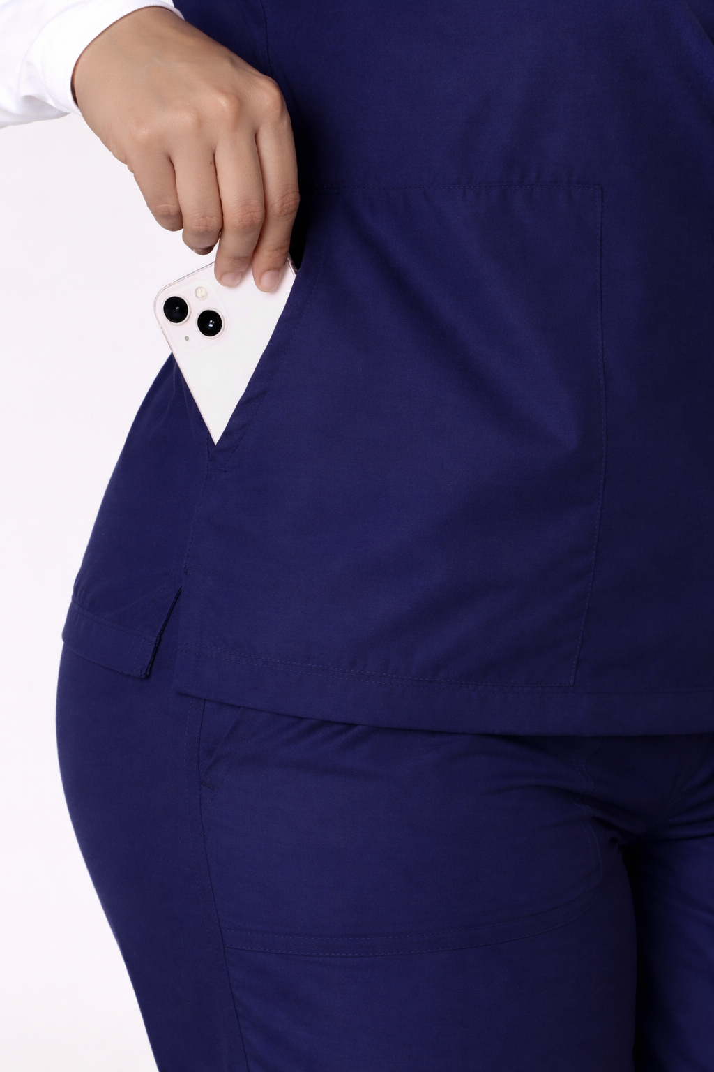 Classic Women's V-Neck (Navy) Plus Size Scrub