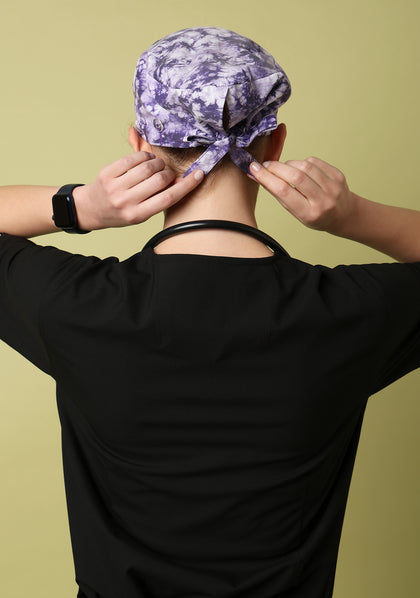 Tie & Dye Purple Scrub Cap