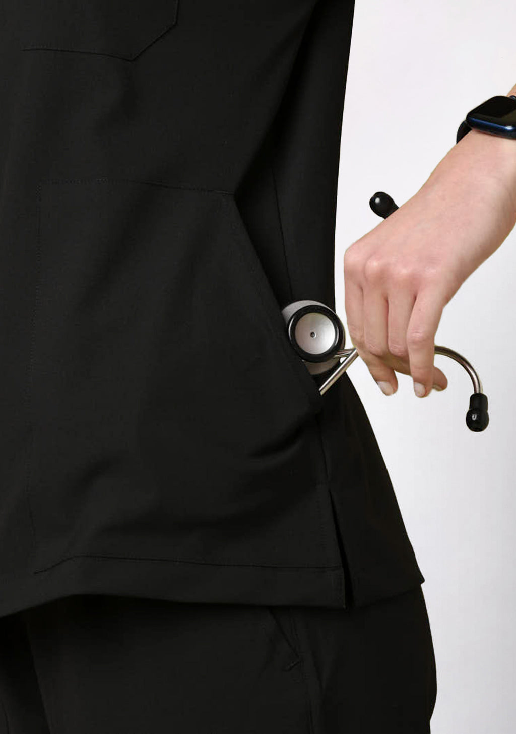 ecoflex™ Women's V-Neck (Black) Scrub