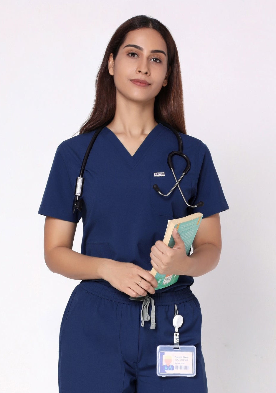 ecoflex Women's 3-Pocket (Navy) Scrub Top