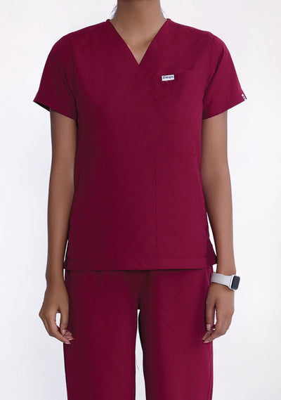 Classic Women's V-Neck (Maroon) New Gen Scrub