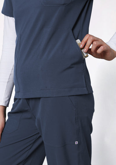 Ecoflex Women's V-neck (Steel Grey) Active Scrub 1