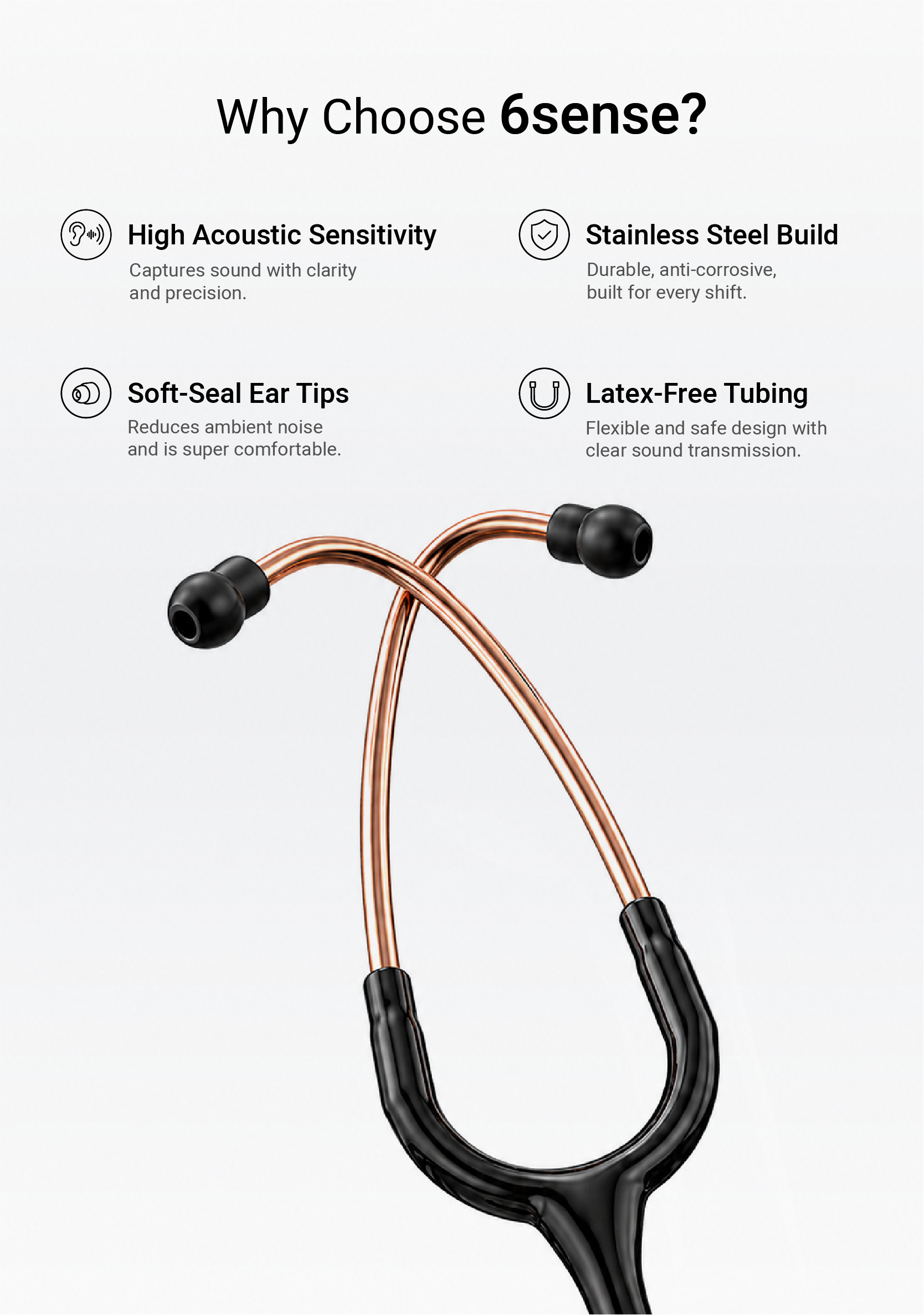 6sense (Rose Gold) Stethoscope