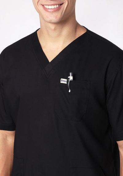 Ecoflex Men's V-Neck (Black) Active Scrub