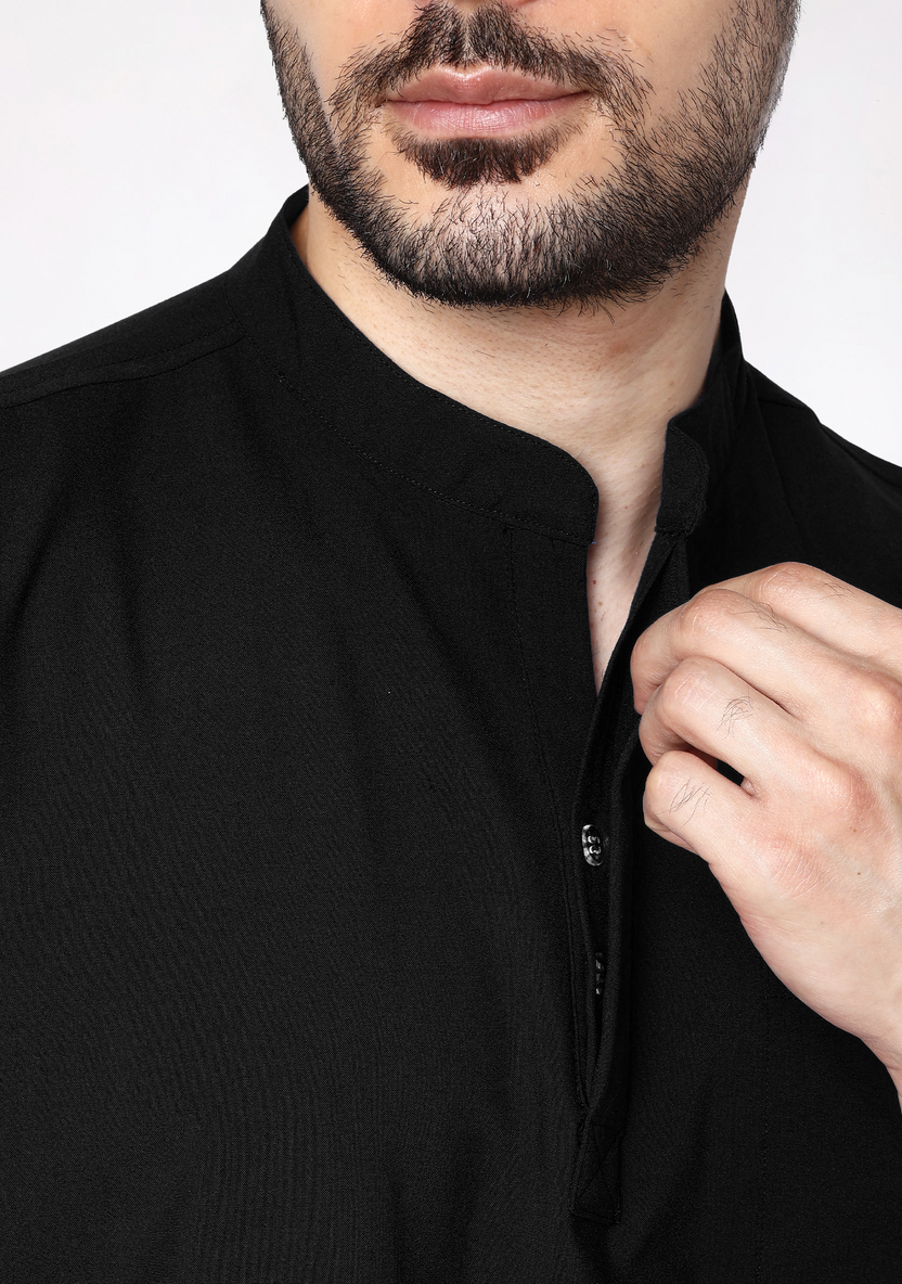 ecoflex™ Men's Mandarin Collar (Black) Scrubs
