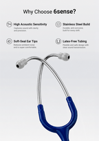 6sense (Navy), Steel Finish Stethoscope