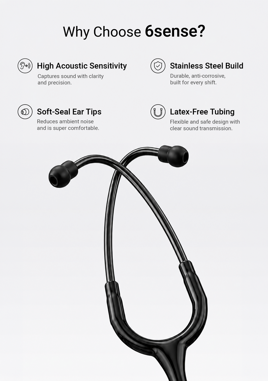 6sense (All Black) Stethoscope