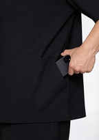 ecoflex™ Men's V-Neck (Black) Plus Size Scrub