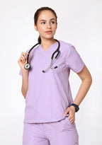 Classic Women's V-Neck (Pastel Lilac) Plus Size Scrub