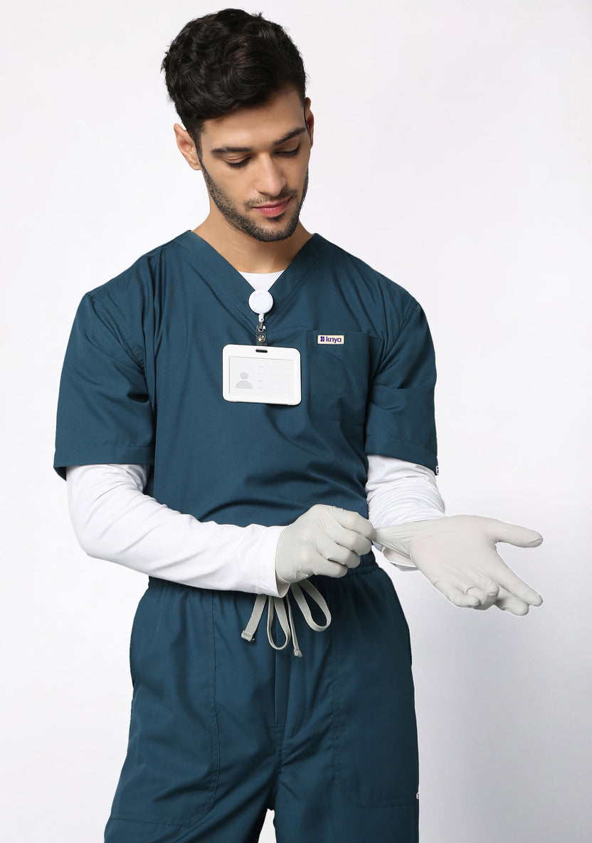Classic Men's V-Neck (Forest Green) Scrub