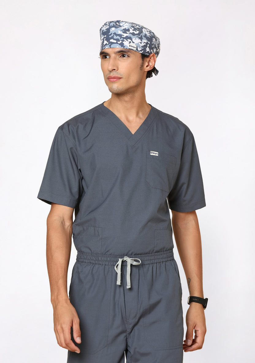 Classic Men's V-Neck (Heather grey) Scrub
