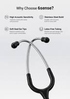 6sense (Black) Stethoscope