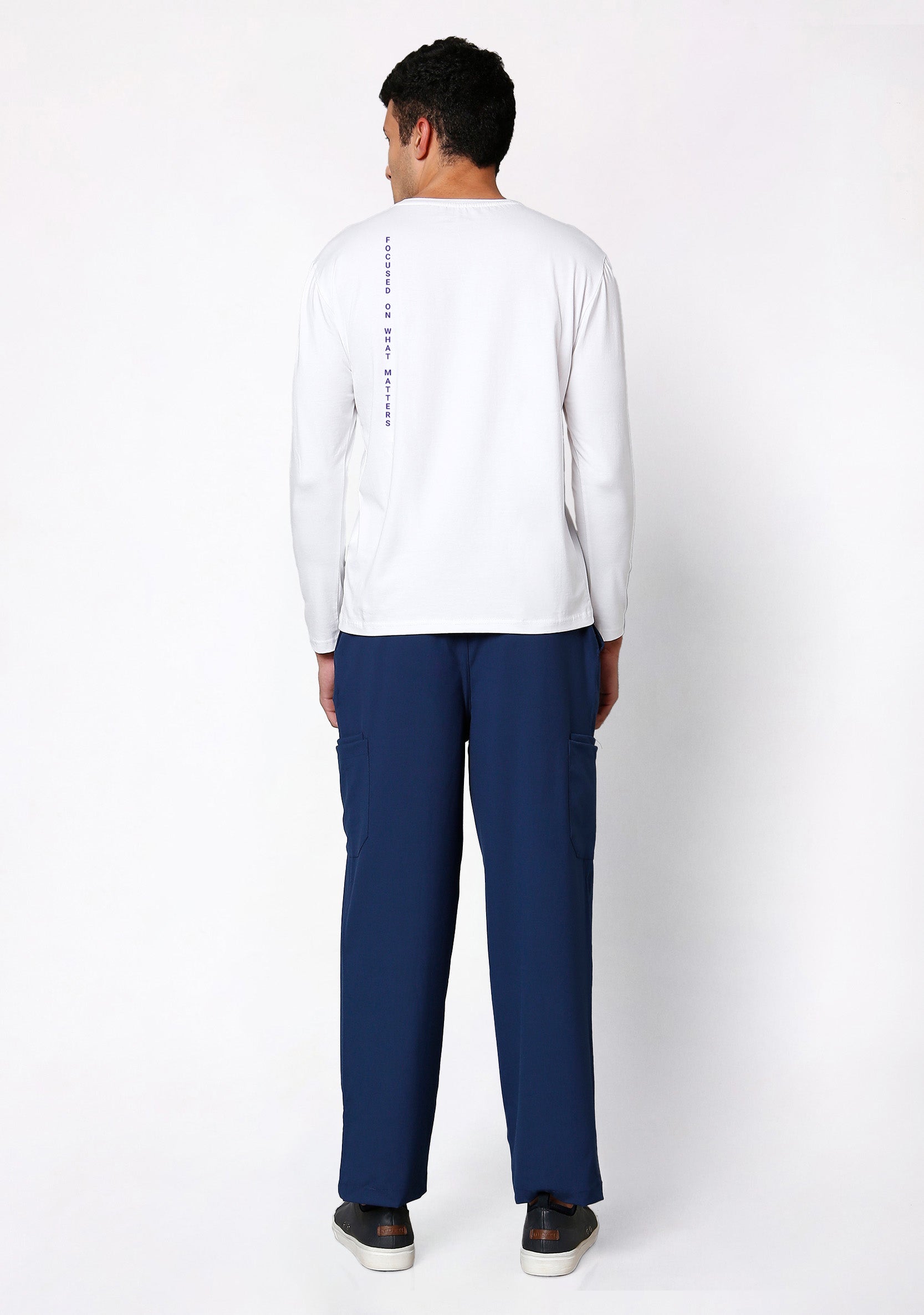 Supersoft Men's L/S (White) Plus Size Underscrub