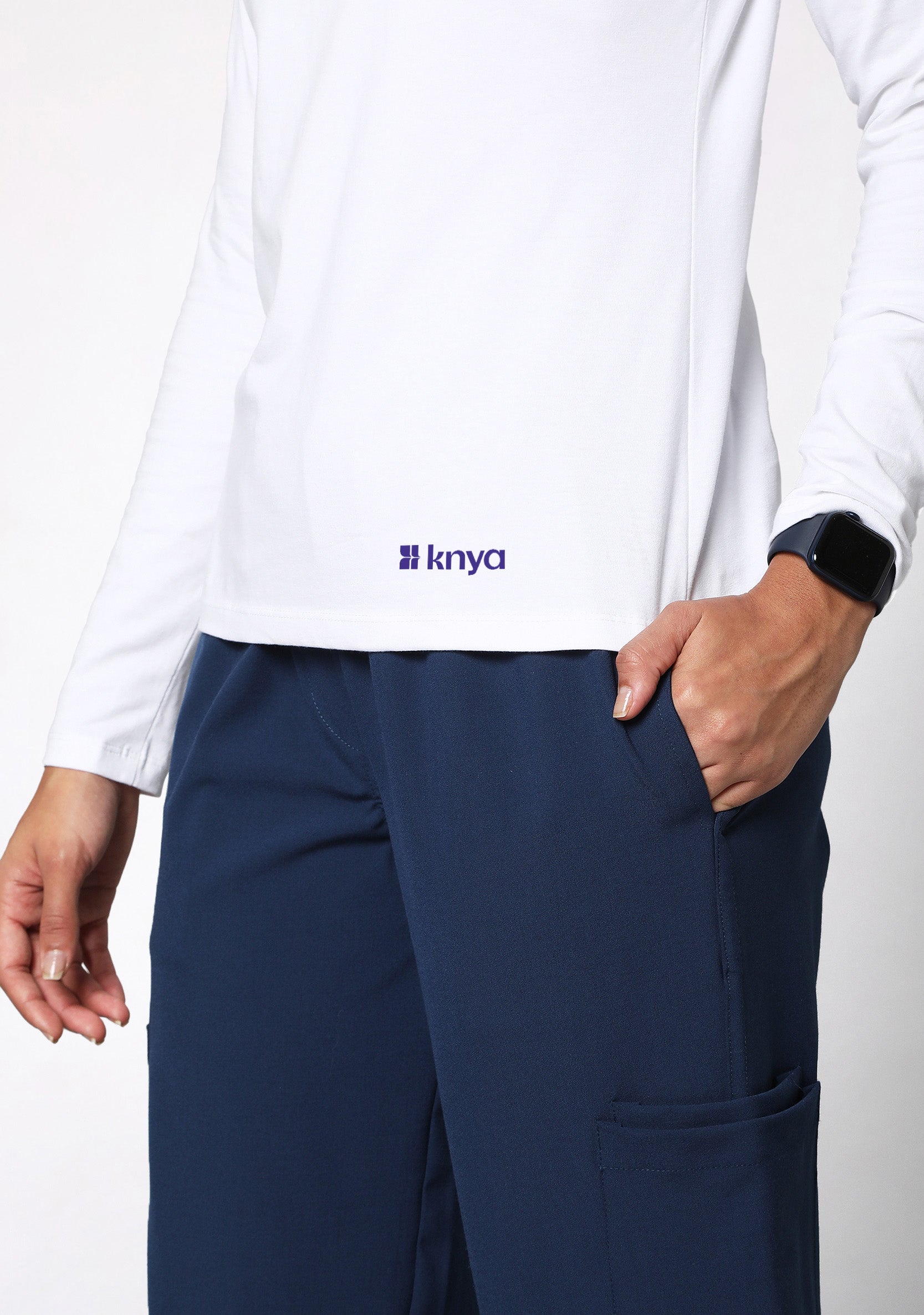 Supersoft Women's L/S (White) Plus Size Underscrub