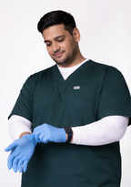 Classic Men's V-Neck (Forest Green) Plus Size Scrub