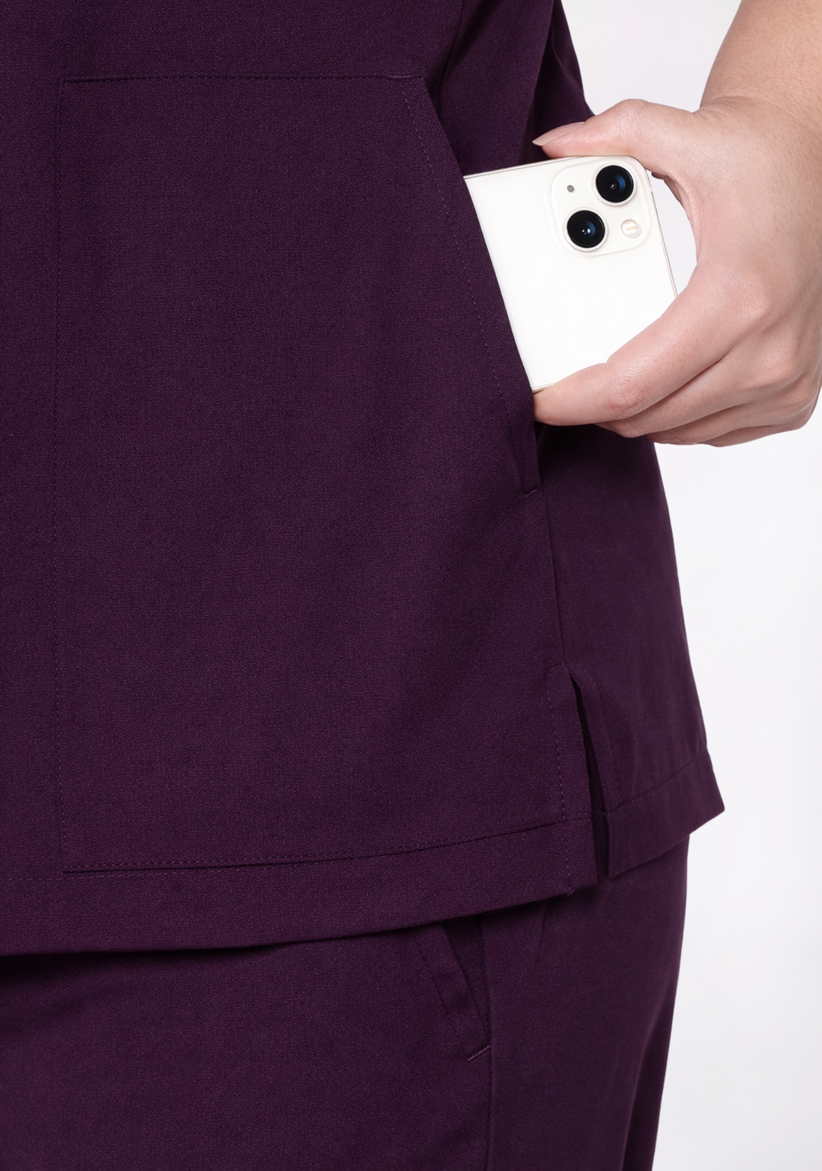 ecoflex™ Women's V-Neck (Wine) Plus Size Scrub