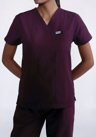 Classic Women's V-Neck (Wine) Scrub