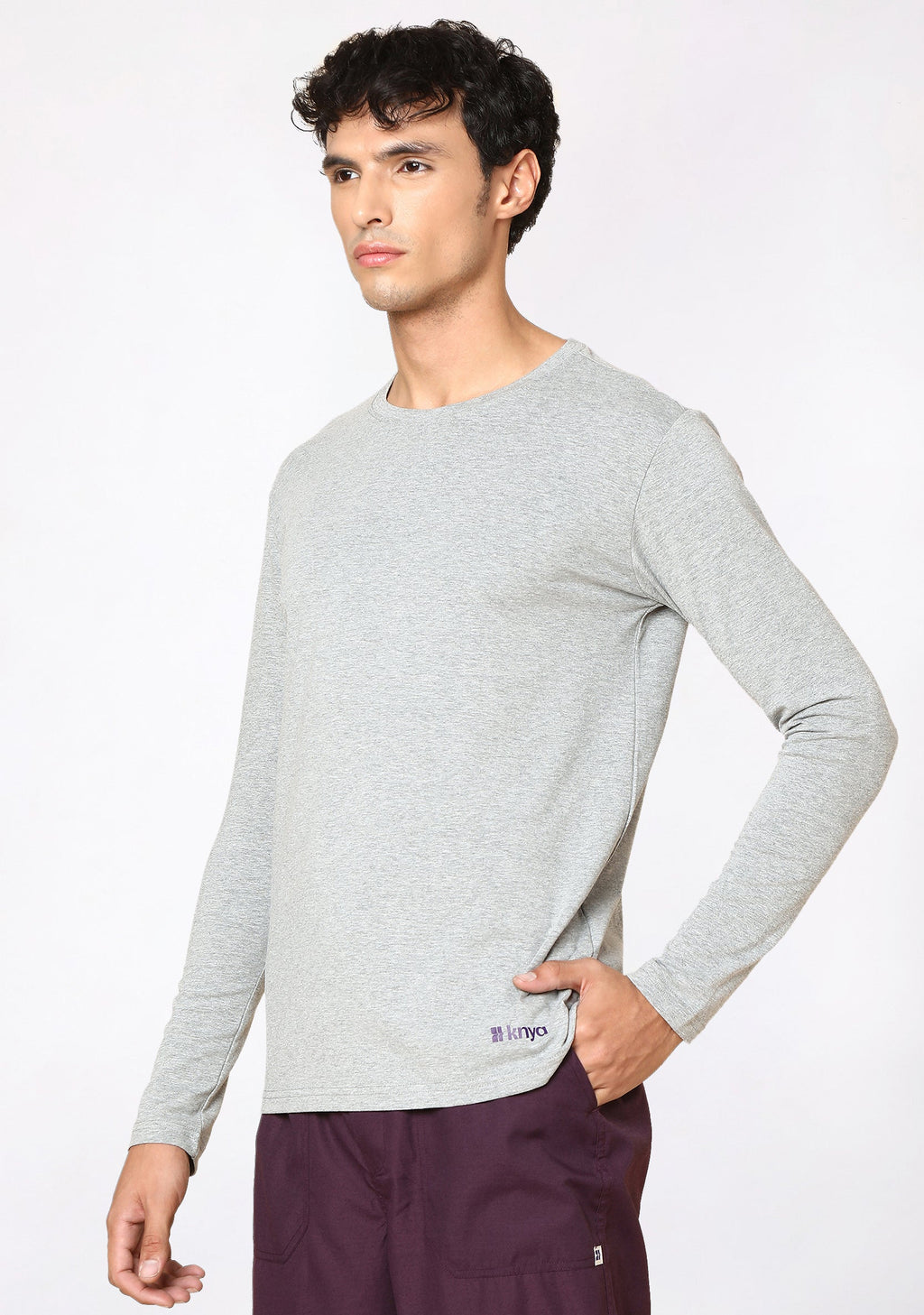 Supersoft Men's L/S (Grey) Plus Size Underscrub
