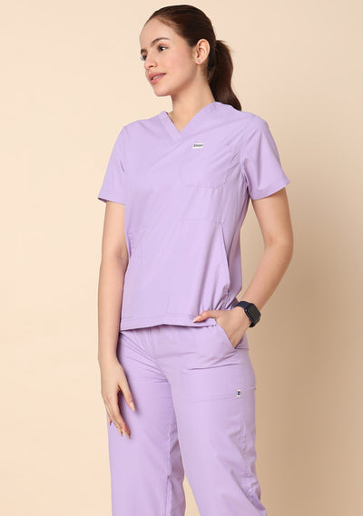 Classic Women's V-Neck (Pastel Lilac) Plus Size Scrub