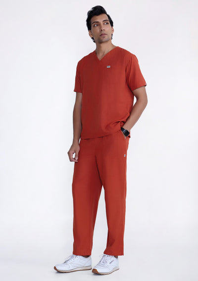 Men's V-Neck (Rust) Active Scrub - Bundle set