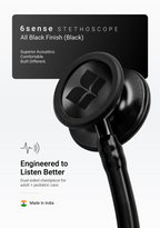6sense (Black), All Black Finish Stethoscope