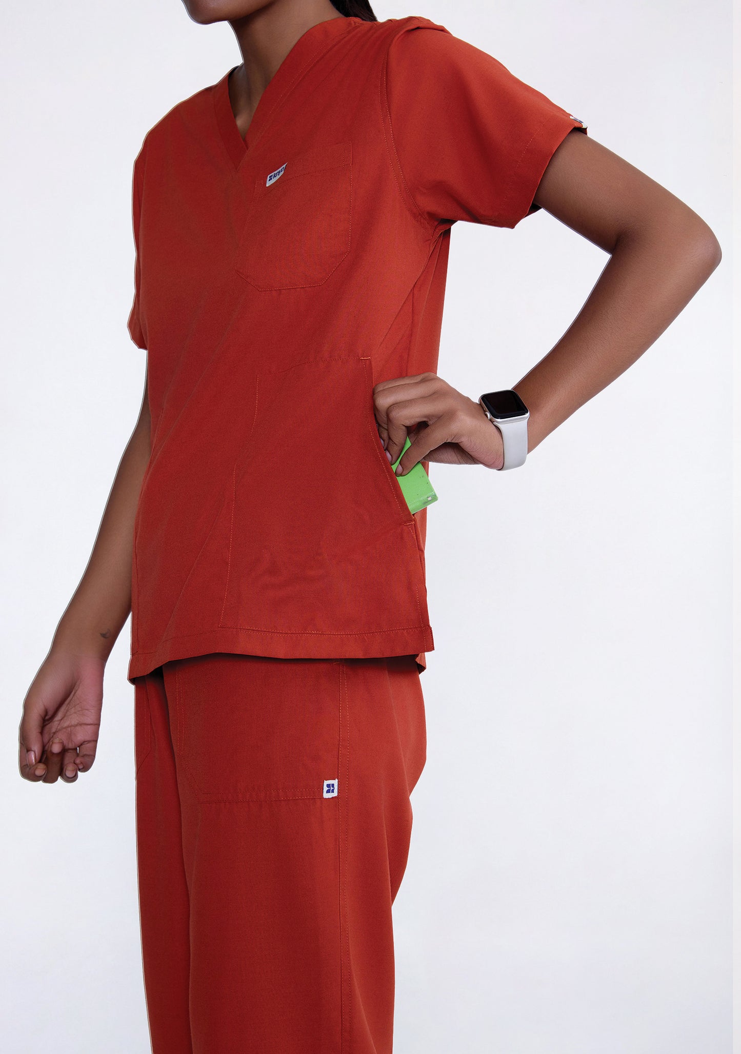 Classic Women's V-Neck (Rust) Scrub