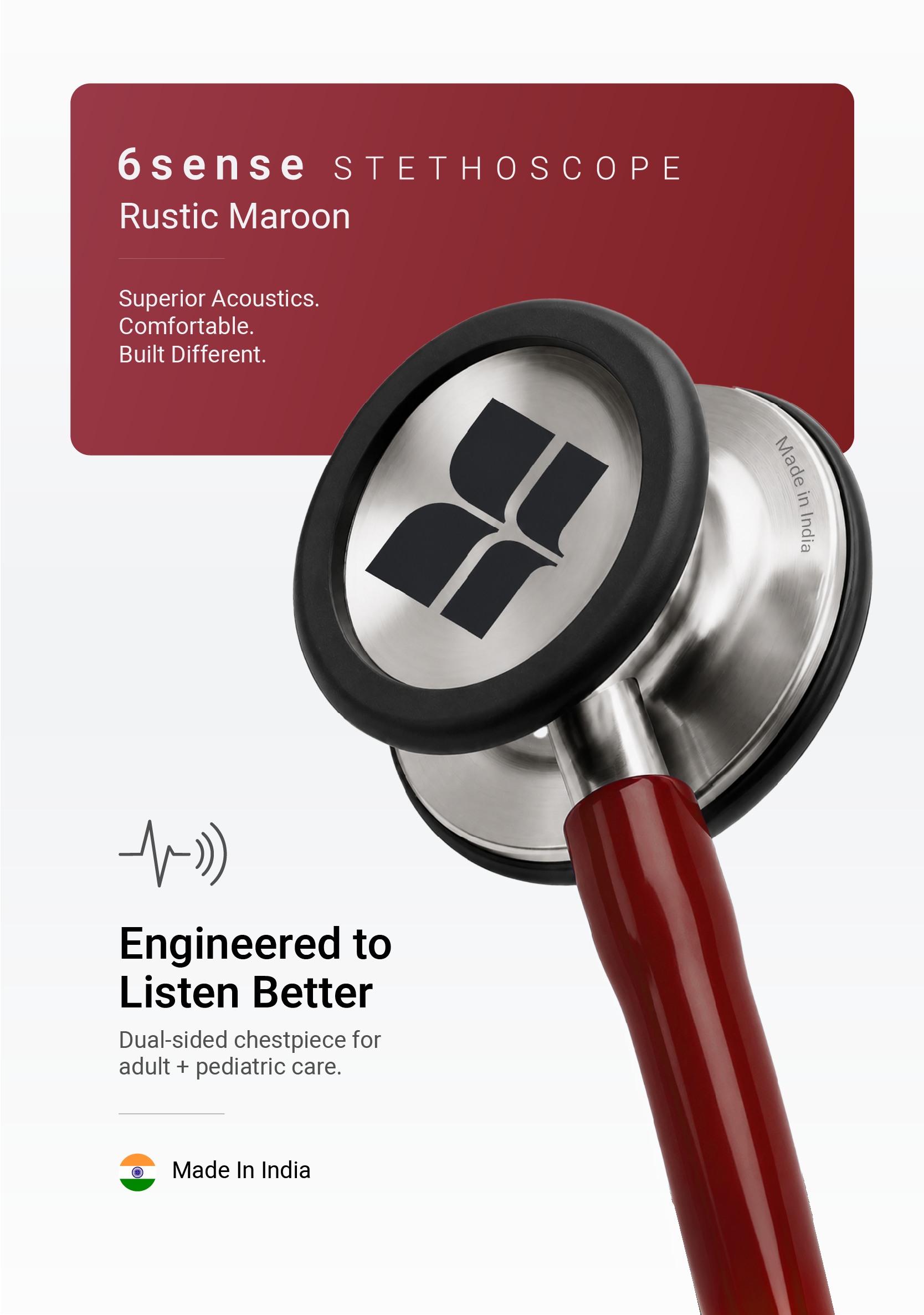 6sense (Maroon) Stethoscope