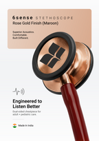 6sense (Maroon), Rose Gold Finish Stethoscope