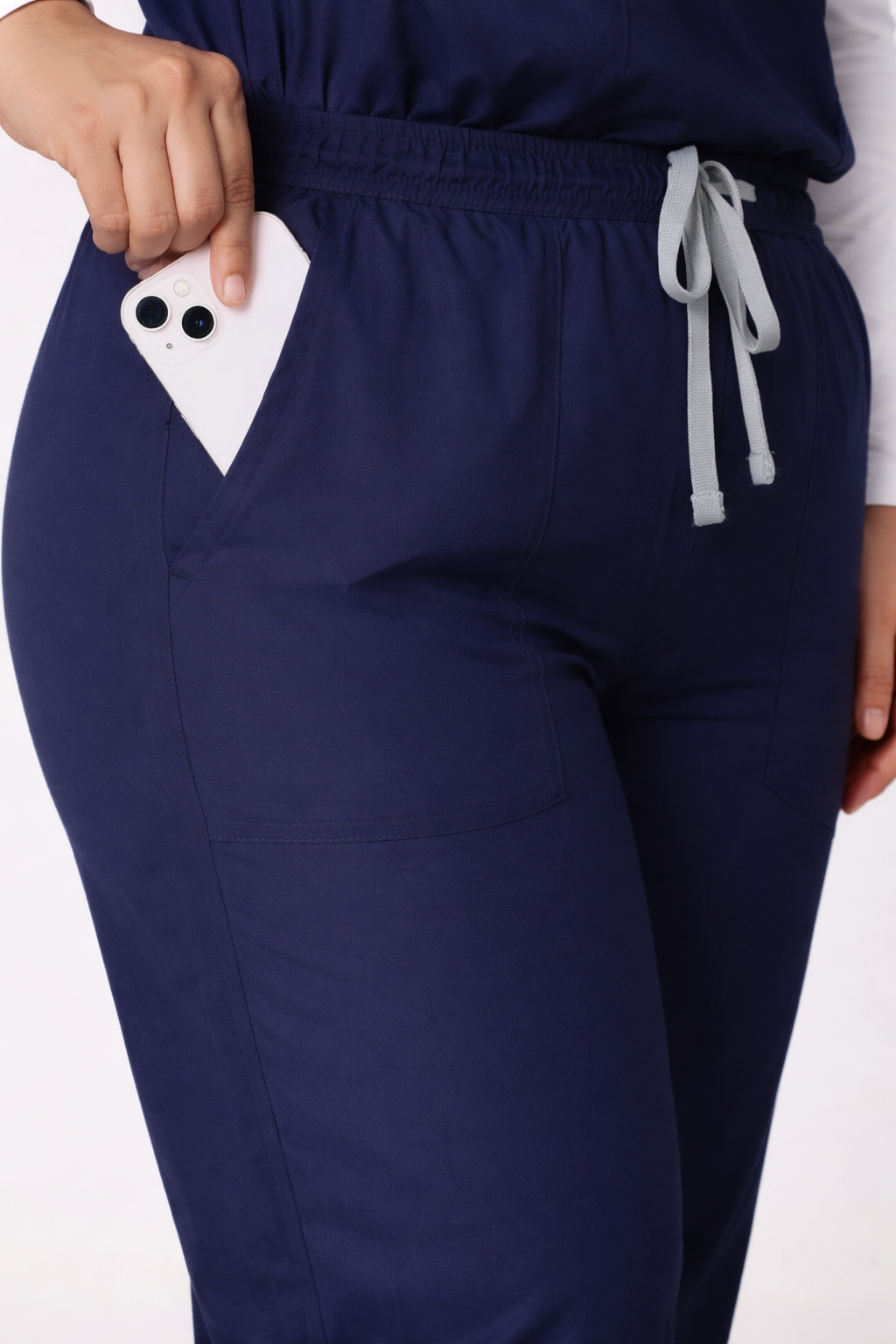 Classic Women's V-Neck (Navy) Plus Size Scrub