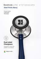 6sense Lite (Navy), Steel Finish Stethoscope