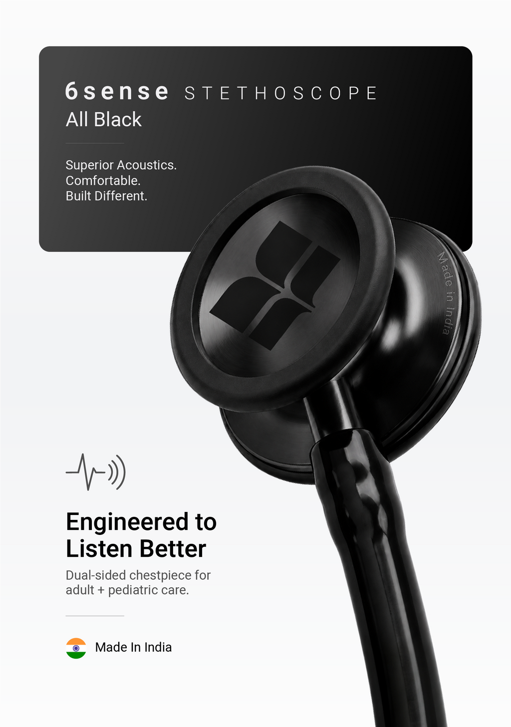 6sense (All Black) Stethoscope