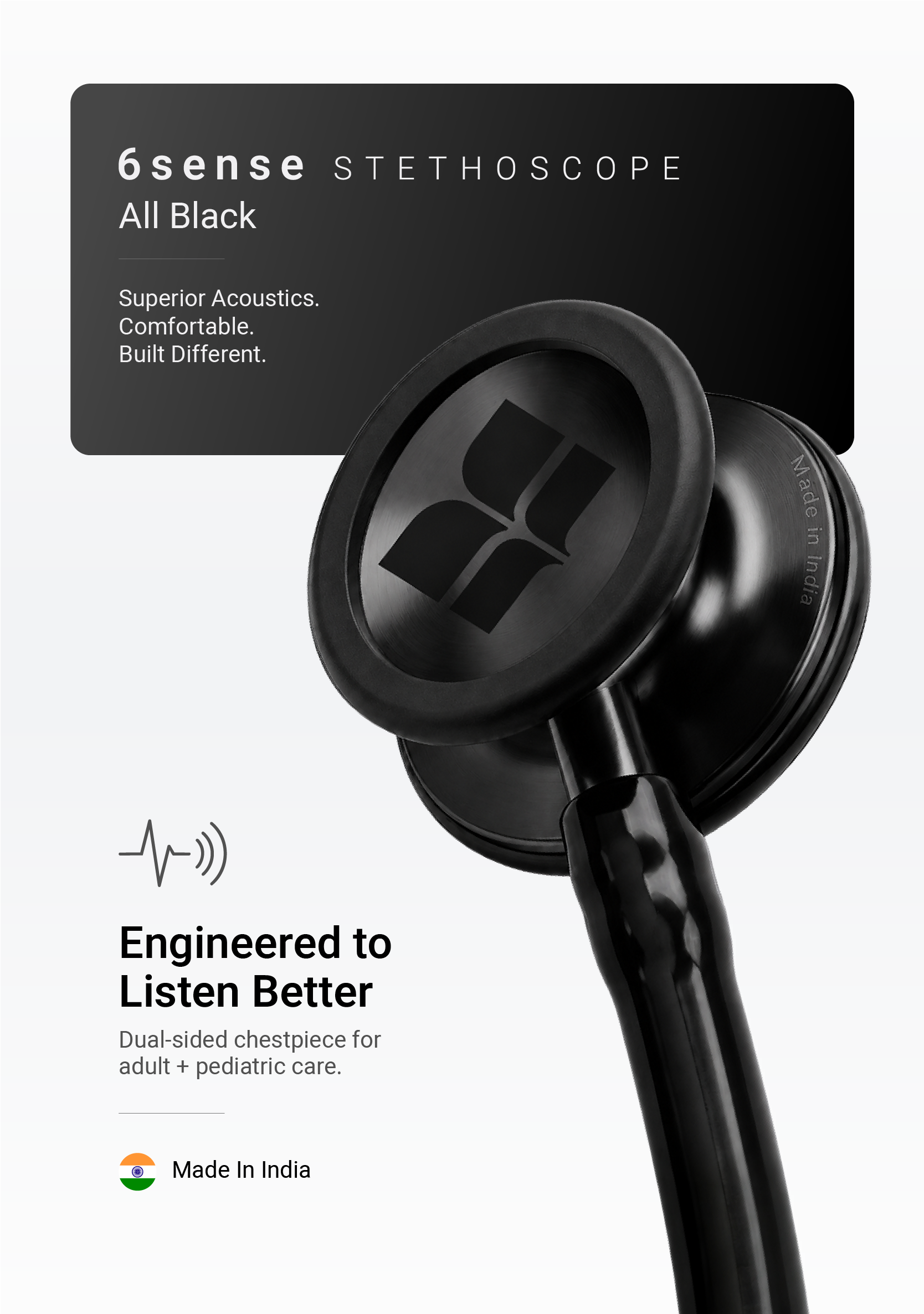 6sense (All Black) Stethoscope