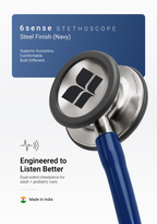 6sense (Navy), Steel Finish Stethoscope
