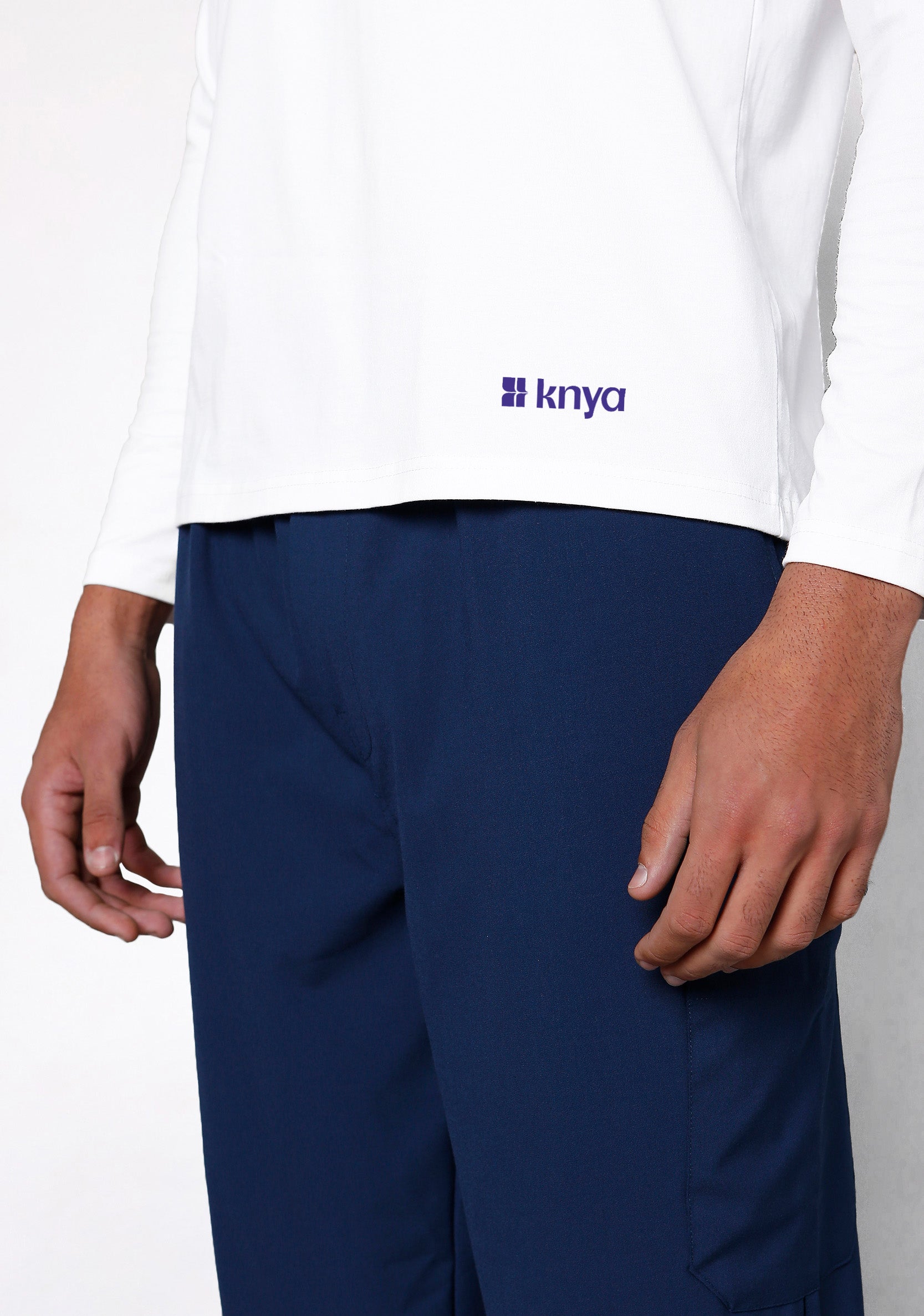 Supersoft Men's L/S (White) Plus Size Underscrub