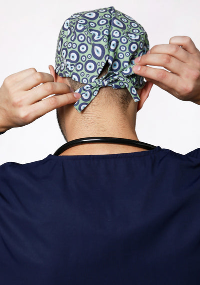Printed Unisex (Evil Eye) Scrub Cap - Pack of 2