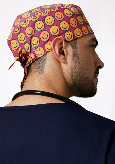 Printed Unisex (Smiley) Scrub Cap