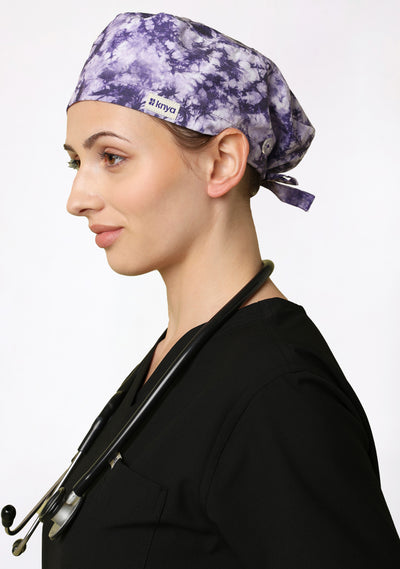 Printed Unisex (Tie & Dye Purple) Scrub Cap