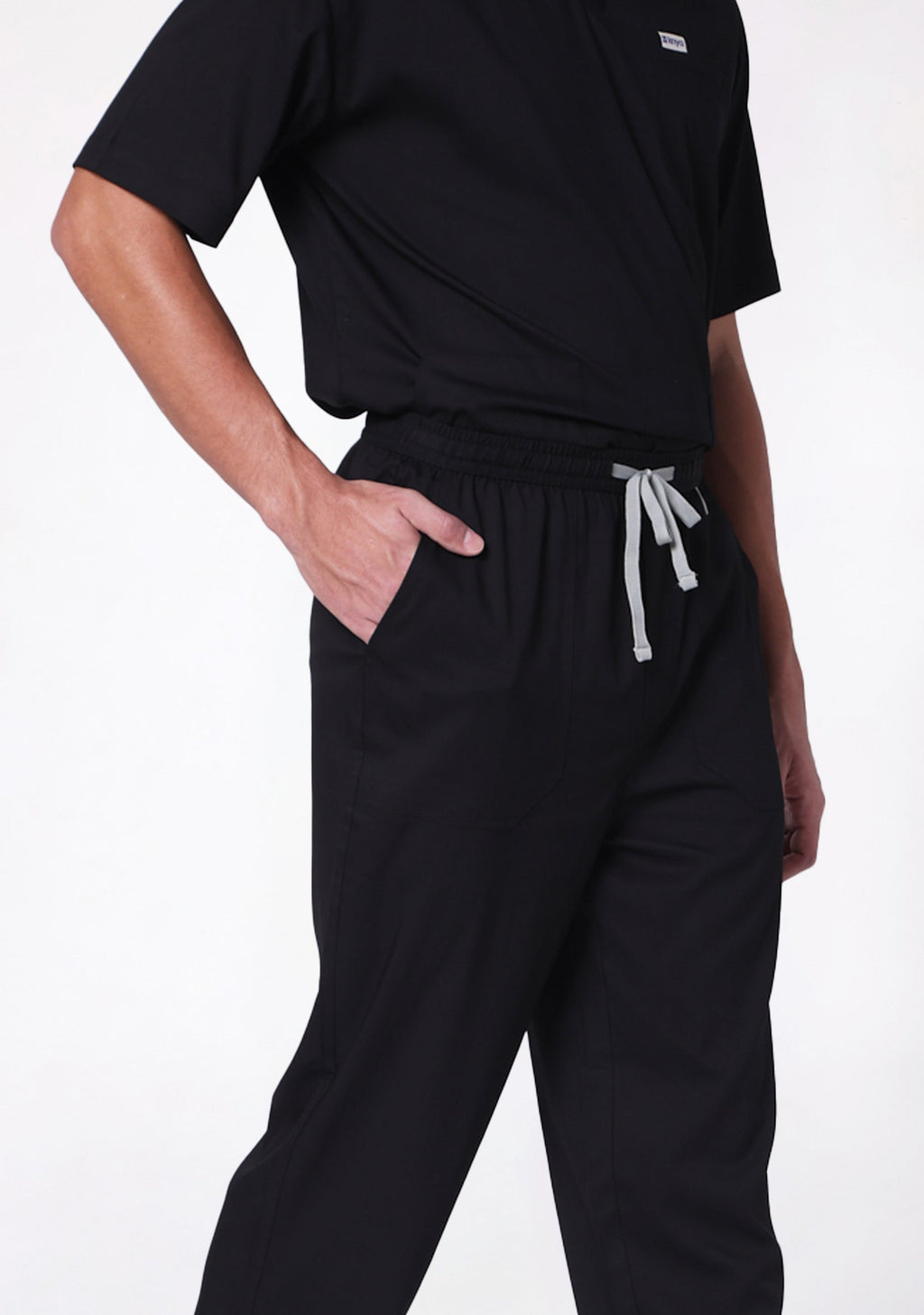 ecoflex™ Men's V-Neck (Black) Scrub.