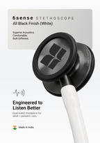 6sense (White), All Black Finish Stethoscope