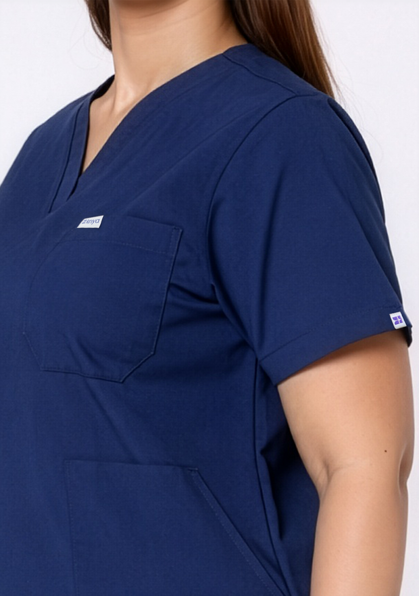ecoflex™ Women's V-Neck (Navy) Plus Size Scrub