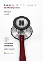 6sense Lite (Maroon), Steel Finish Stethoscope