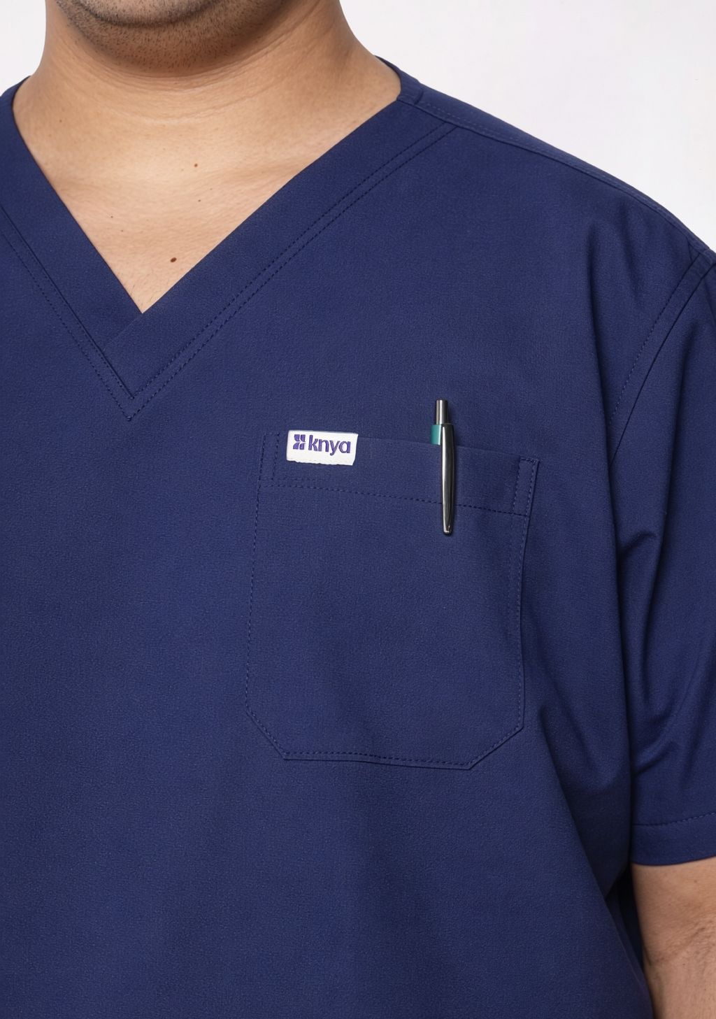 ecoflex™ Men's V-Neck (Navy) Plus Size Scrub