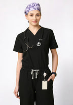 ecoflex™ Women's V-Neck (Black) Scrub
