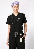 ecoflex™ Women's V-Neck (Black) Scrub.