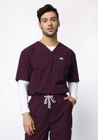 ecoflex™ Men's V-Neck (Wine) Scrub.